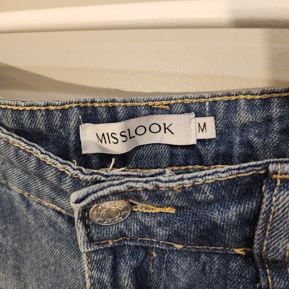 MISSLOOK Painted Sunflower Denim Ankle Boyfriend Jeans - Size M - Picture 4 of 6